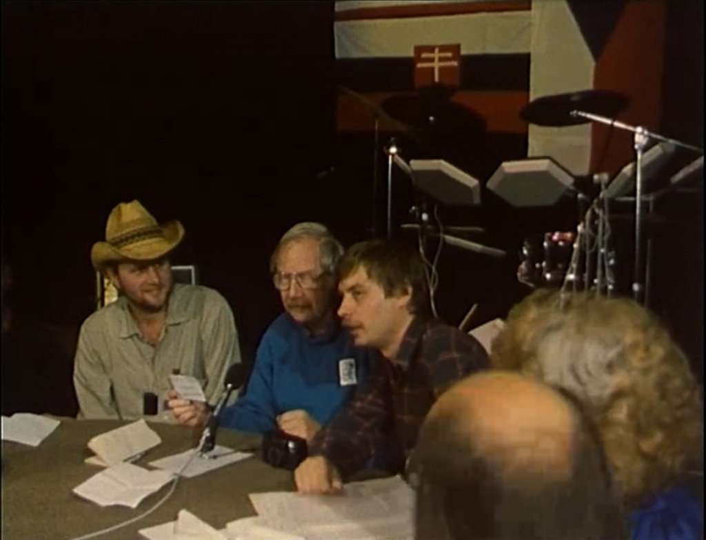 The founding of the Slovak Association of Country Music in Handlová in 1990 on the occasion of the Country trh festival in the presence of John Dopyera, Jr., his wife Margaret, and sister Anne West.